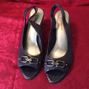 Stylish Navy Blue 3” Wedge Heel